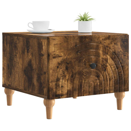 Vidaxl salontafel met lade gerookt eiken 49 x 50 x 40 cm bewerkt hout