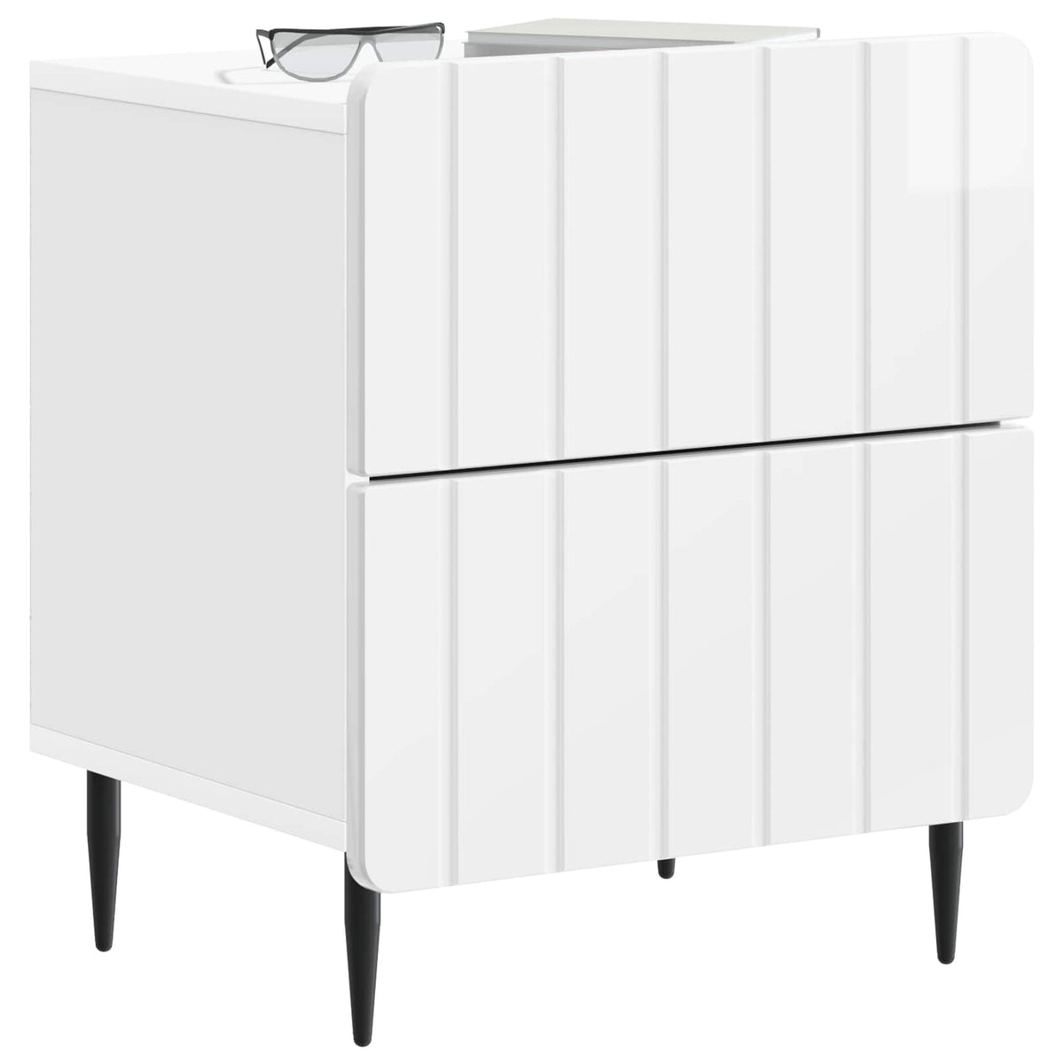 Vidaxl nachtkastje 2 st hoogglans wit 43 x 34,5 x 49,5 cm bewerkt hout