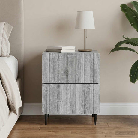 Vidaxl nachtkastje grijs sonoma 43 x 34,5 x 49,5 cm bewerkt hout