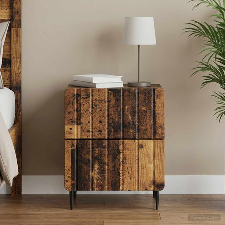 Vidaxl nachtkastje oud hout 43 x 34,5 x 49,5 cm bewerkt hout