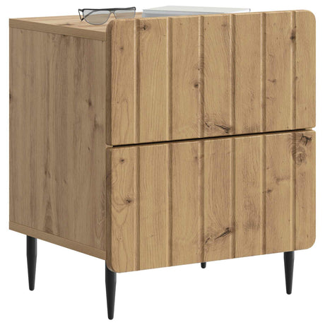 Vidaxl nachtkastje artisanaal eiken 43 x 34,5 x 49,5 cm bewerkt hout