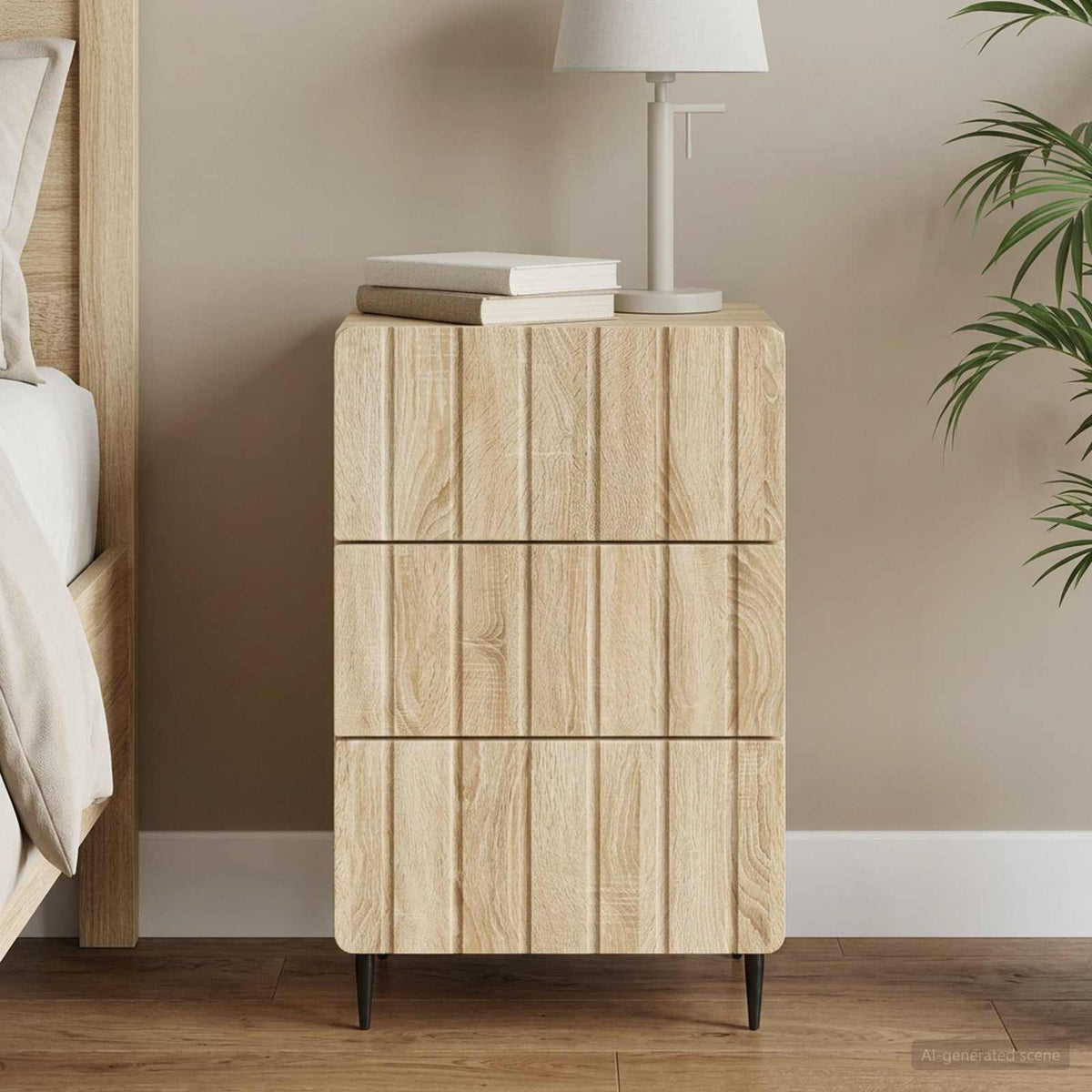 Vidaxl nachtkastje met lade sonoma eiken 43x 41 x 68 cm bewerkt hout