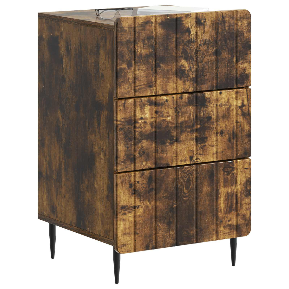 Vidaxl nachtkastje met lade gerookt eiken 43x 41 x 68 cm bewerkt hout