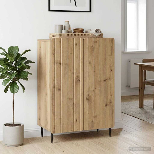 Vidaxl dressoir artisanaal eiken 66 x 34,5 x 92 cm bewerkt hout