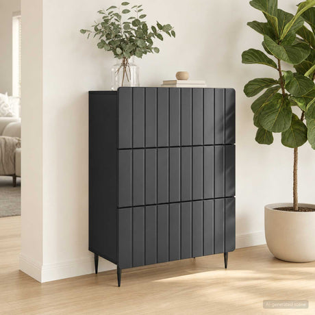 Vidaxl ladenkast 66 x 34,5 x 92 cm bewerkt hout zwart