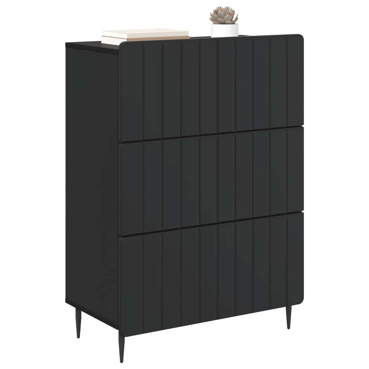 Vidaxl ladenkast 66 x 34,5 x 92 cm bewerkt hout zwart