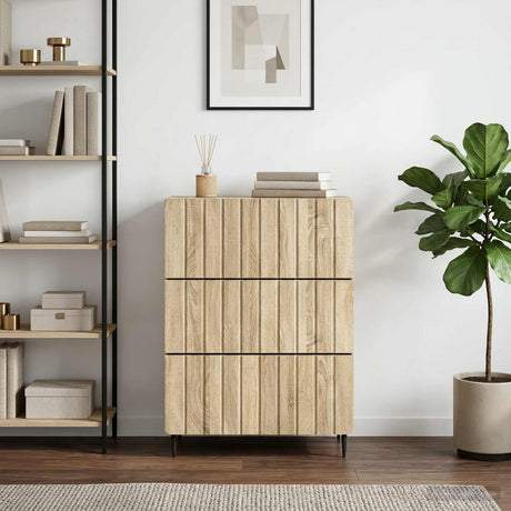 Vidaxl ladenkast 66 x 34,5 x 92 cm bewerkt hout sonoma eiken