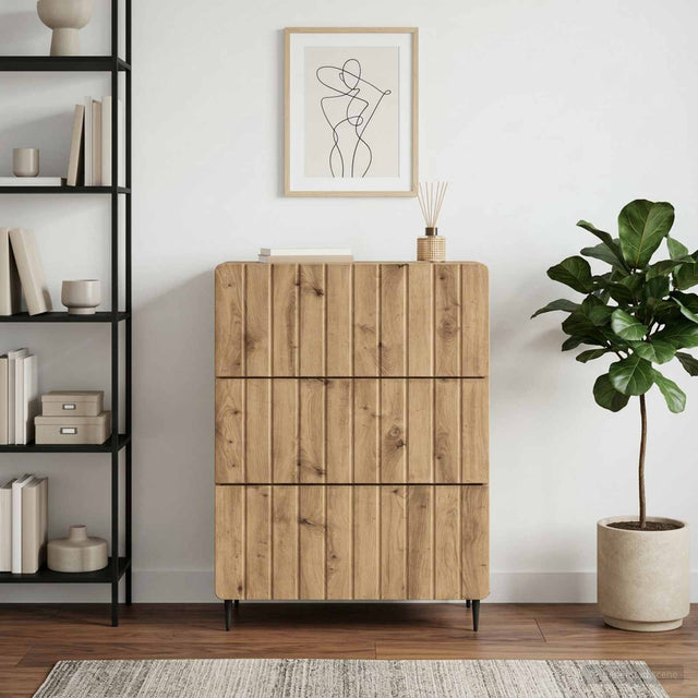 Vidaxl ladenkast 66 x 34,5 x 92 cm bewerkt hout artisanaal eiken