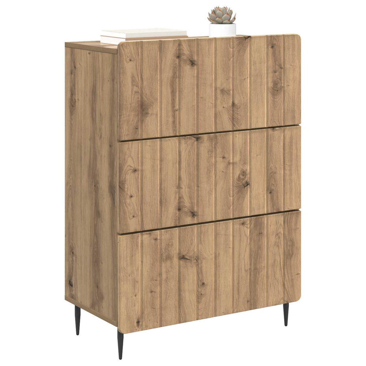 Vidaxl ladenkast 66 x 34,5 x 92 cm bewerkt hout artisanaal eiken