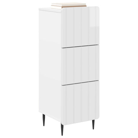 Vidaxl ladenkast 33 x 34,5 x 92 cm bewerkt hout hoogglans wit