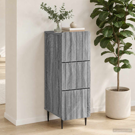 Vidaxl ladenkast 33 x 34,5 x 92 cm bewerkt hout grijs sonoma
