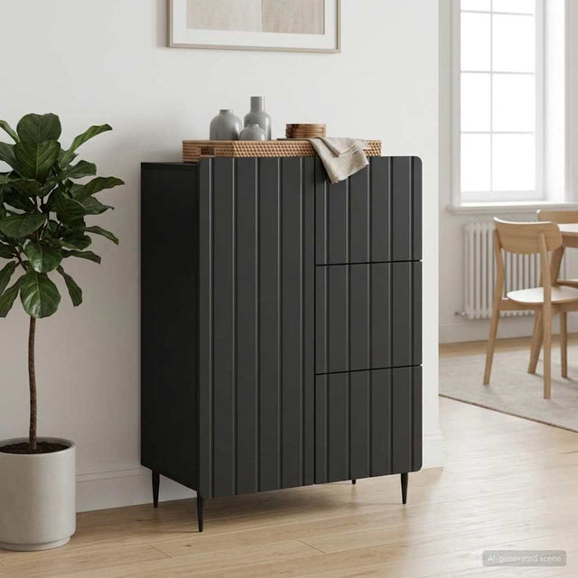 Vidaxl dressoir zwart 66 x 34,5 x 91,5 cm bewerkt hout