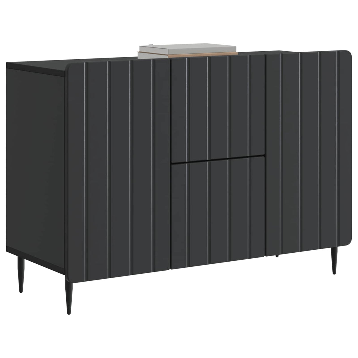 Vidaxl dressoir met lade zwart 89 x 34,5 x 62 cm bewerkt hout