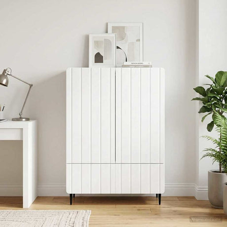 Vidaxl dressoir hoogglans wit 66 x 34,5 x 97 cm bewerkt hout