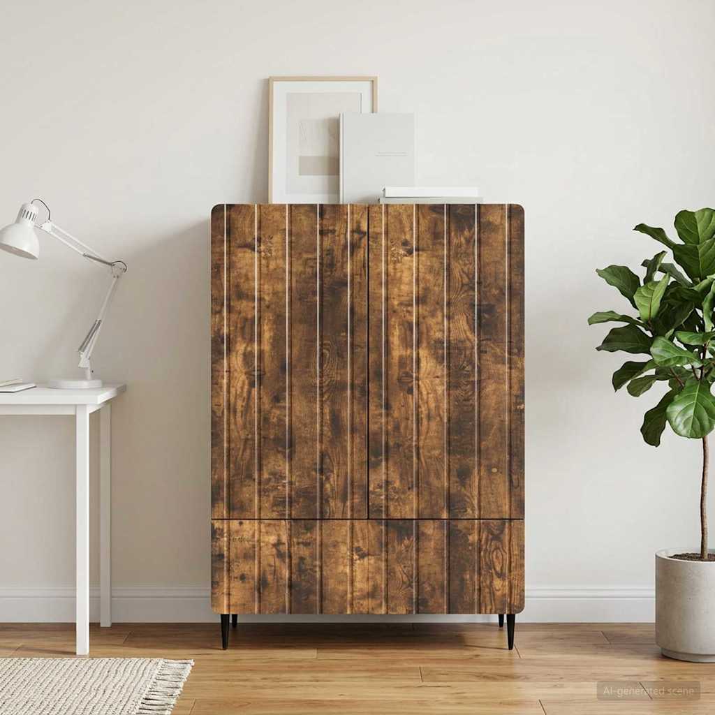 Vidaxl dressoir gerookt eiken 66 x 34,5 x 97 cm bewerkt hout