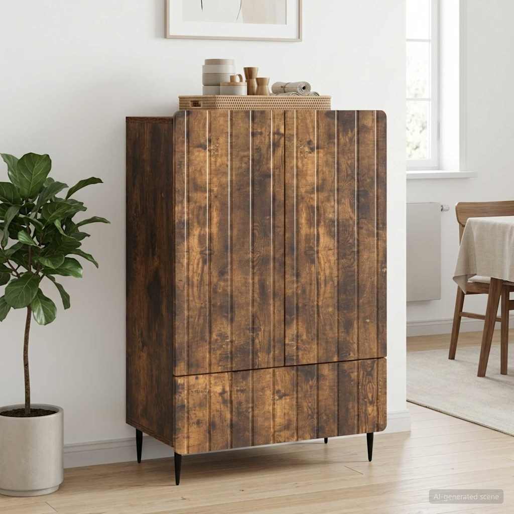 Vidaxl dressoir gerookt eiken 66 x 34,5 x 97 cm bewerkt hout