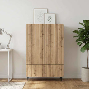 Vidaxl dressoir artisanaal eiken 66 x 34,5 x 97 cm bewerkt hout