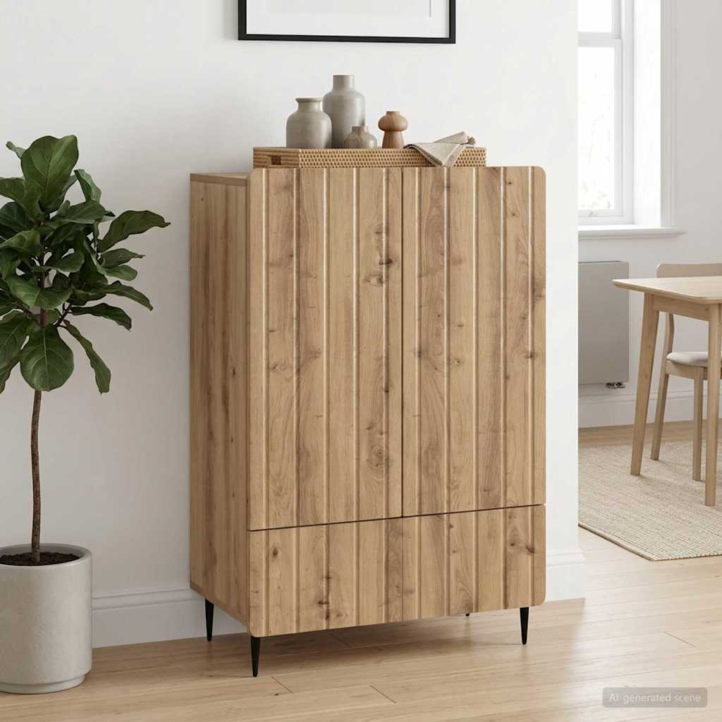 Vidaxl dressoir artisanaal eiken 66 x 34,5 x 97 cm bewerkt hout