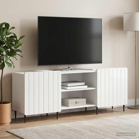 Vidaxl tv-kast hoogglans wit 150 x 31 x 52 cm bewerkt hout