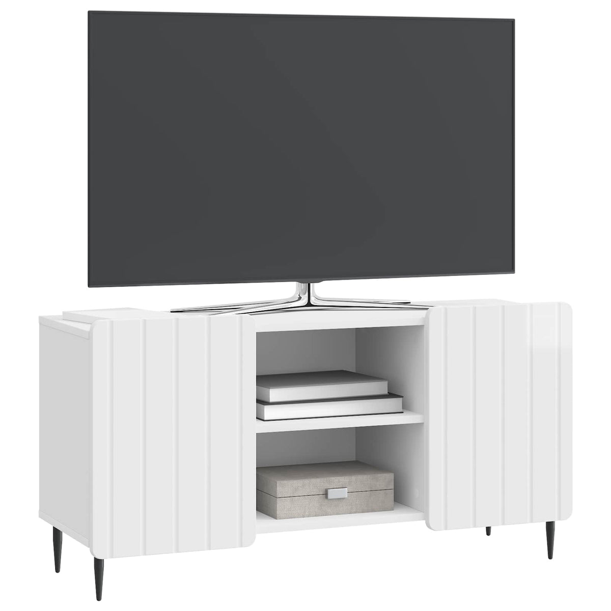 Vidaxl tv-kast 102 x 34,5 x 52 cm hoogglans wit bewerkt hout