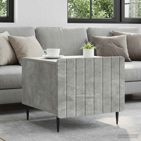 Vidaxl salontafel met lade betongrijs 49 x 50 x 42 cm bewerkt hout