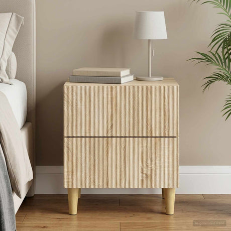 Vidaxl nachtkastje sonoma eiken 43 x 34,5 x 48 cm bewerkt hout