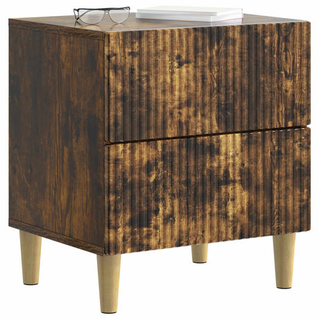 Vidaxl nachtkastje gerookt eiken 43 x 34,5 x 48 cm bewerkt hout
