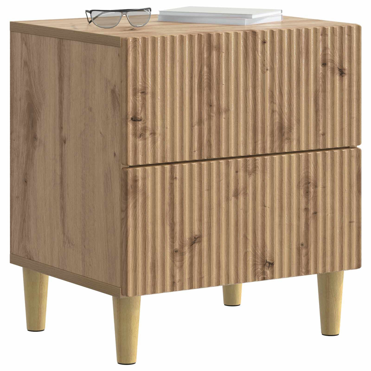 Vidaxl nachtkastje 2 st artisanaal eiken 43 x 34,5 x 48 cm
