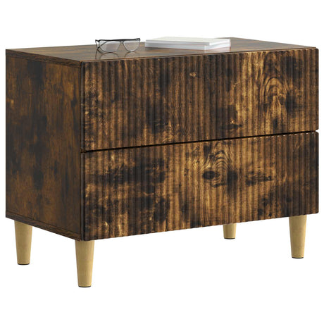 Vidaxl nachtkastje gerookt eiken 62 x 34,5 x 48 cm bewerkt hout