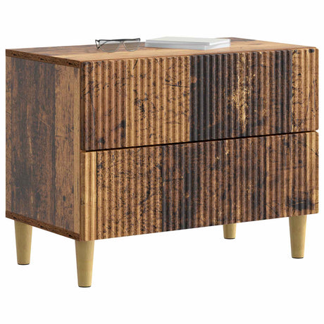 Vidaxl nachtkastje met lade oud hout 62 x 34,5 x 48 cm bewerkt hout