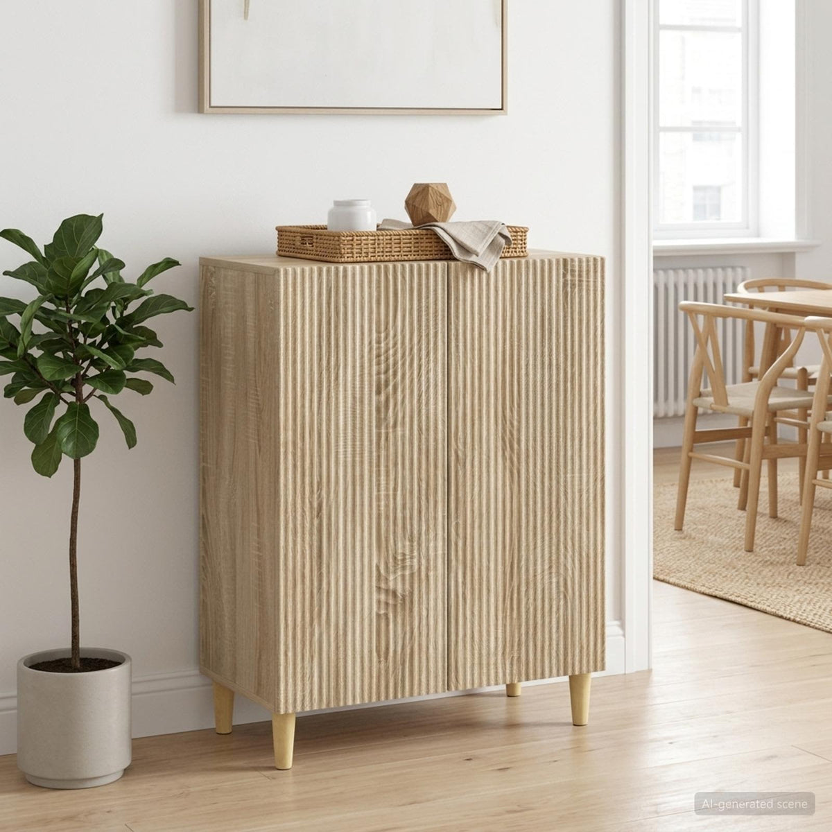 Vidaxl dressoir sonoma eiken 66 x 34,5 x 90 cm bewerkt hout