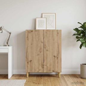 Vidaxl dressoir artisanaal eiken 66 x 34,5 x 90 cm bewerkt hout