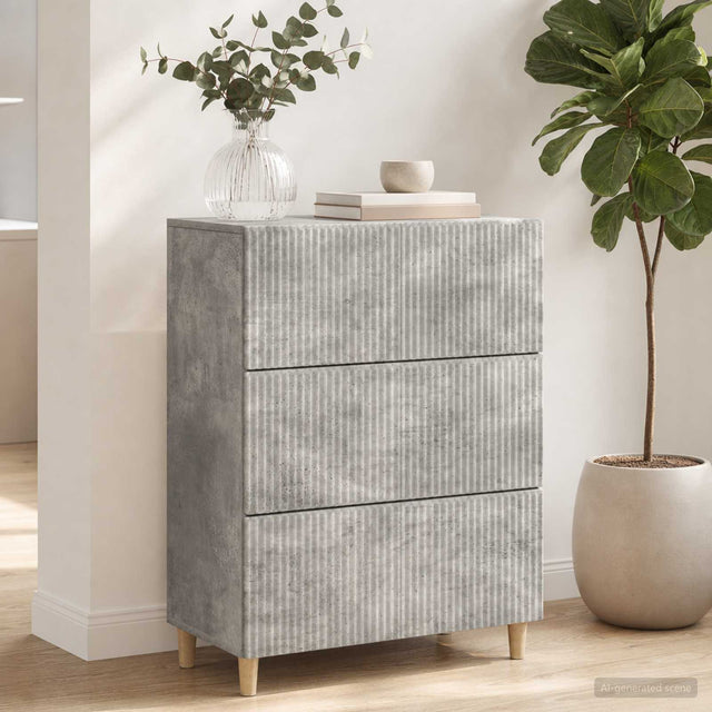 Vidaxl ladenkast 66 x 34,5 x 90 cm bewerkt hout betongrijs