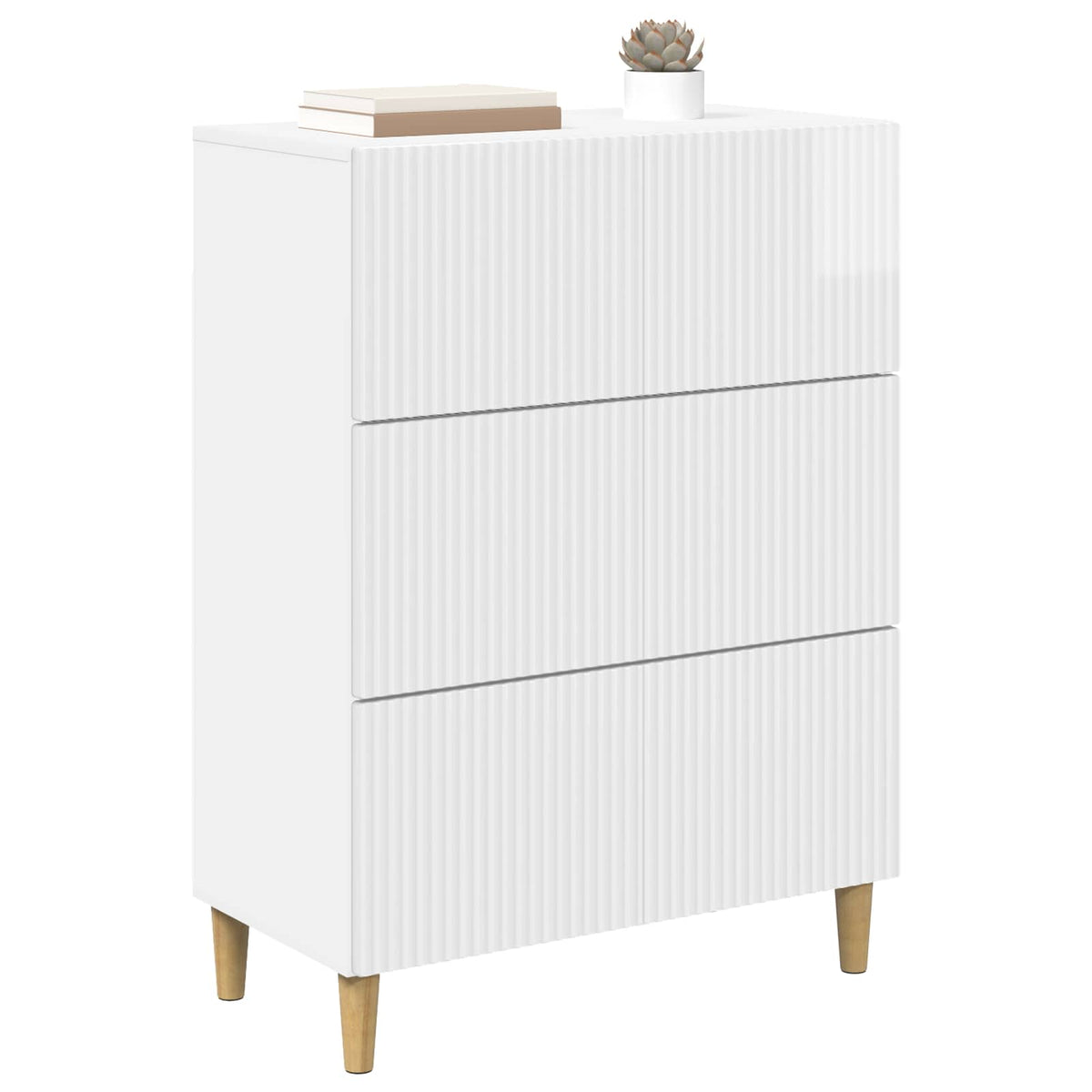 Vidaxl ladenkast 66 x 34,5 x 90 cm bewerkt hout hoogglans wit