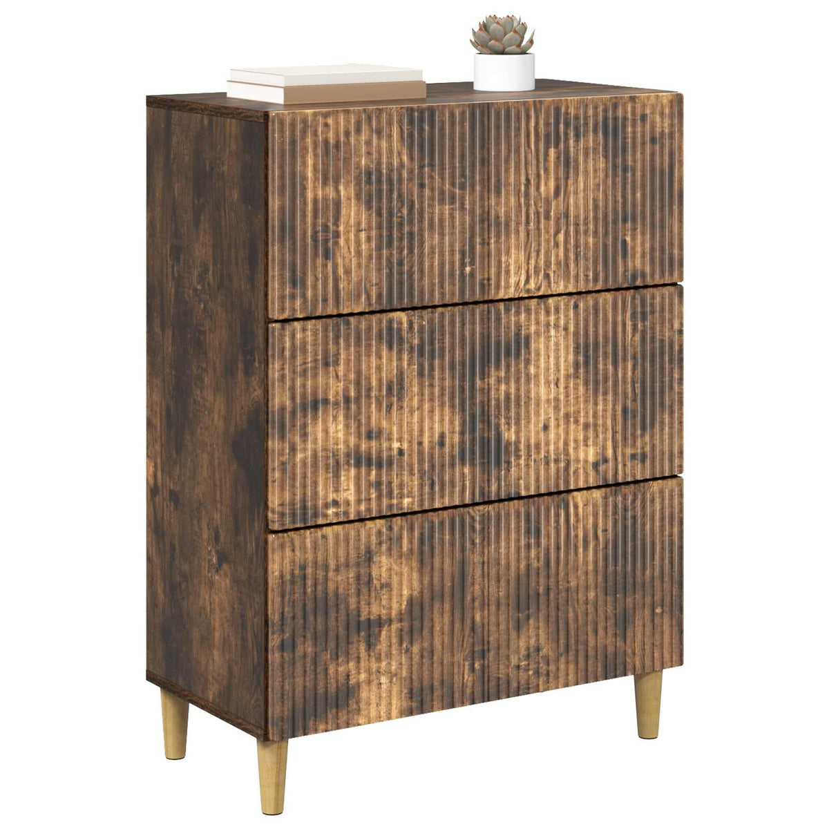 Vidaxl ladenkast 66 x 34,5 x 90 cm bewerkt hout gerookt eiken