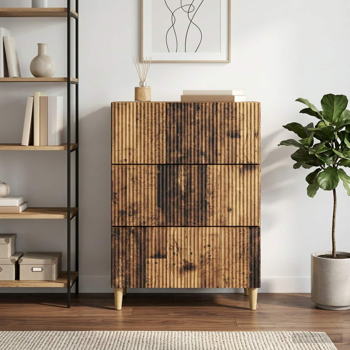 Vidaxl ladenkast 66 x 34,5 x 90 cm bewerkt hout oud hout