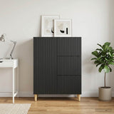 Vidaxl dressoir met lade zwart 66 x 34,5 x 90 cm bewerkt hout