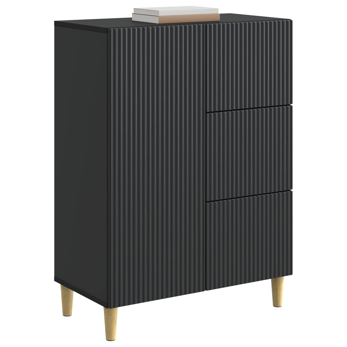 Vidaxl dressoir met lade zwart 66 x 34,5 x 90 cm bewerkt hout