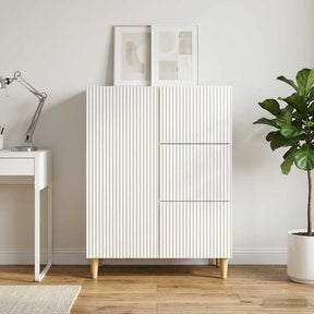Vidaxl dressoir met lade hoogglans wit 66 x 34,5 x 90 cm bewerkt hout