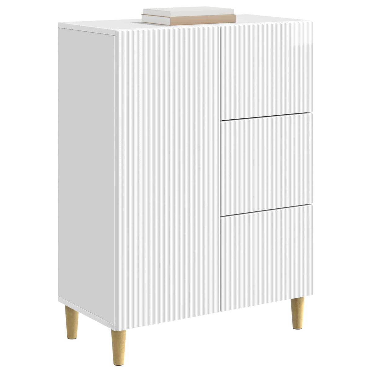 Vidaxl dressoir met lade hoogglans wit 66 x 34,5 x 90 cm bewerkt hout