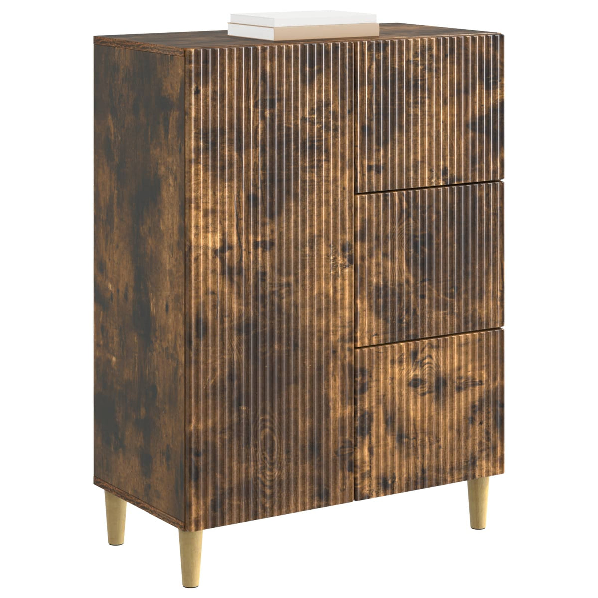 Vidaxl dressoir met lade gerookt eiken 66 x 34,5 x 90 cm bewerkt hout