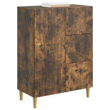 Vidaxl dressoir met lade gerookt eiken 66 x 34,5 x 90 cm bewerkt hout