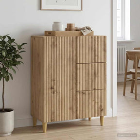Vidaxl dressoir artisanaal eiken 66 x 34,5 x 90 cm bewerkt hout