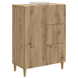Vidaxl dressoir artisanaal eiken 66 x 34,5 x 90 cm bewerkt hout