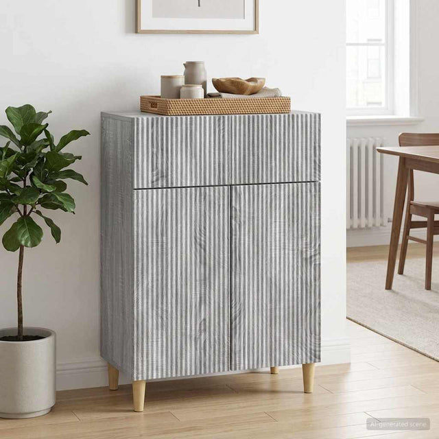 Vidaxl dressoir met lade grijs sonoma 66 x 34,5 x 90 cm bewerkt hout