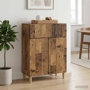 Vidaxl dressoir met lade oud hout 66 x 34,5 x 90 cm bewerkt hout