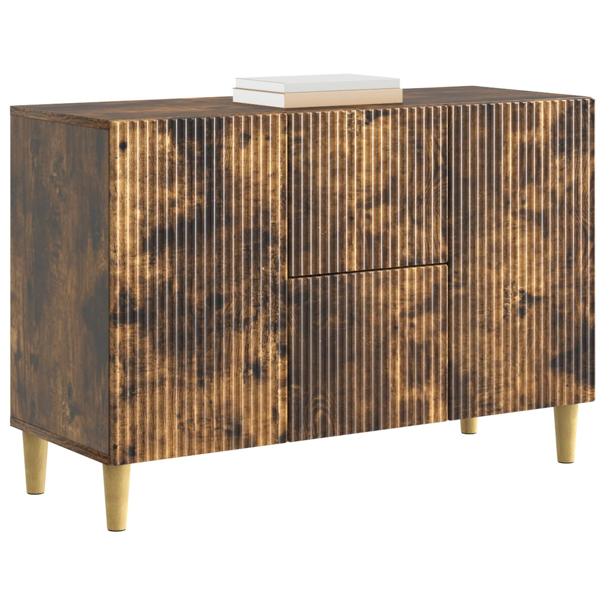 Vidaxl dressoir gerookt eiken 89 x 34,5 x 60 cm bewerkt hout