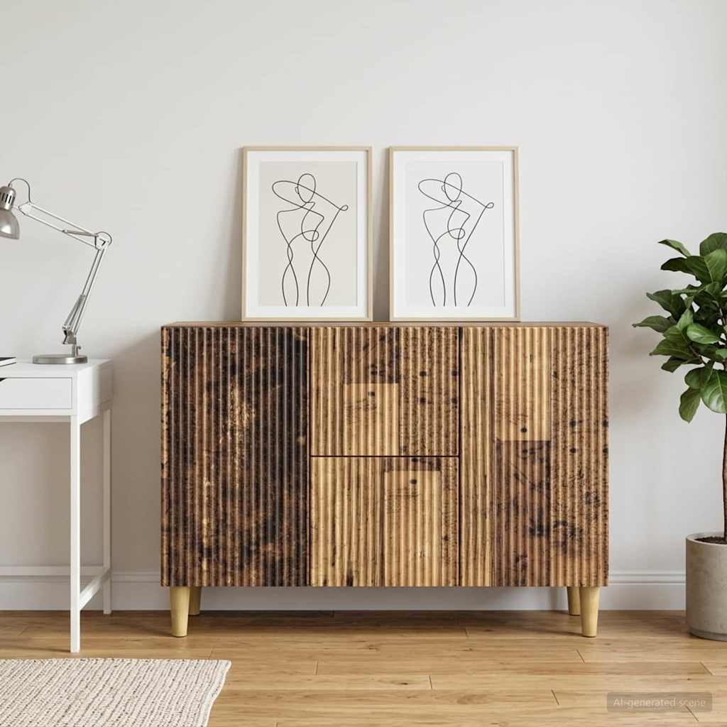 Vidaxl dressoir oud hout 89 x 34,5 x 60 cm bewerkt hout