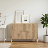 Vidaxl dressoir artisanaal eiken 89 x 34,5 x 60 cm bewerkt hout
