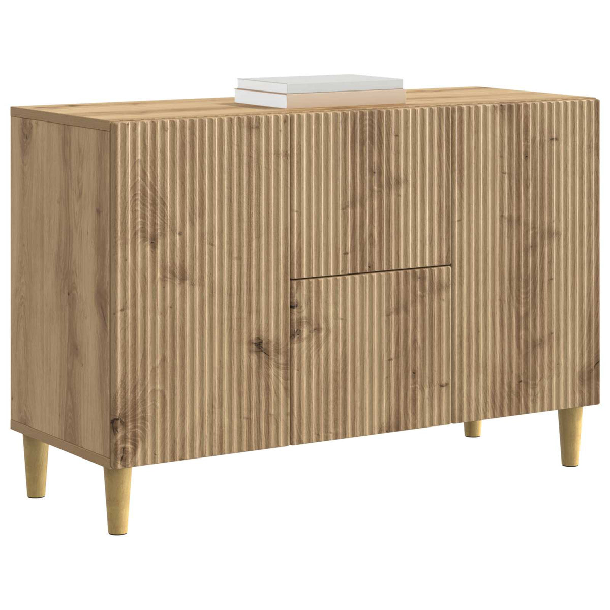 Vidaxl dressoir artisanaal eiken 89 x 34,5 x 60 cm bewerkt hout